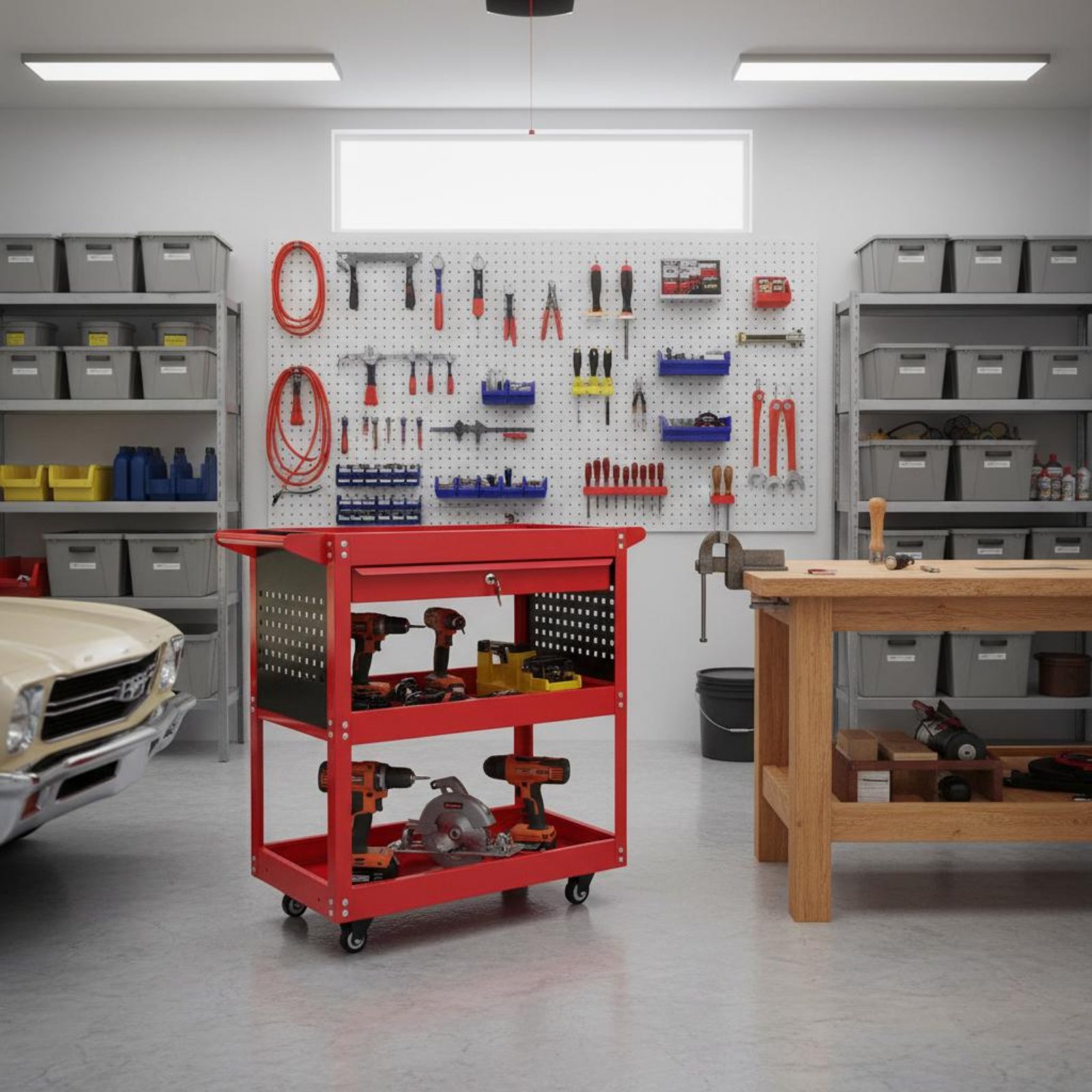 Workshop Tools Diy - Трехъярусная тележка для инструментов из утолщенной